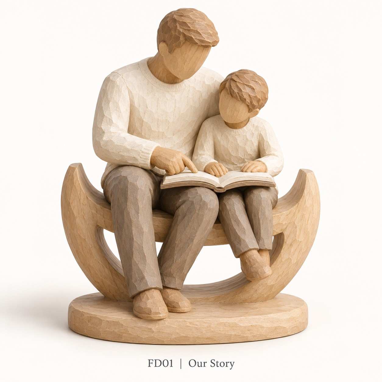 Father & Son Carved-Wood-Look Resin Figurine Collection – 6 Designs — image 2