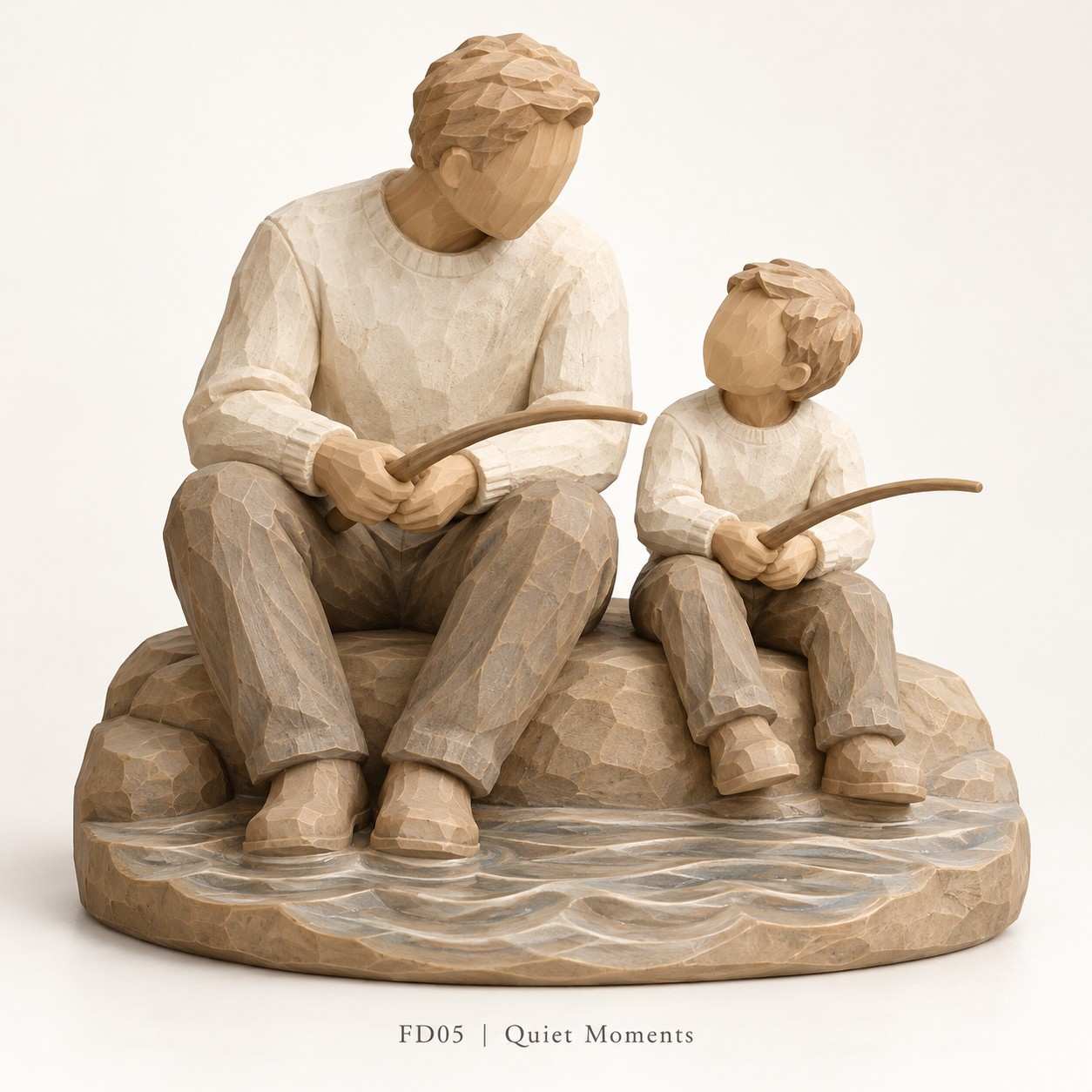 Father & Son Carved-Wood-Look Resin Figurine Collection – 6 Designs — image 6