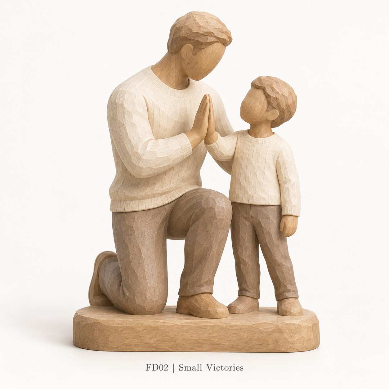 Father & Son Carved-Wood-Look Resin Figurine Collection – 6 Designs — image 3