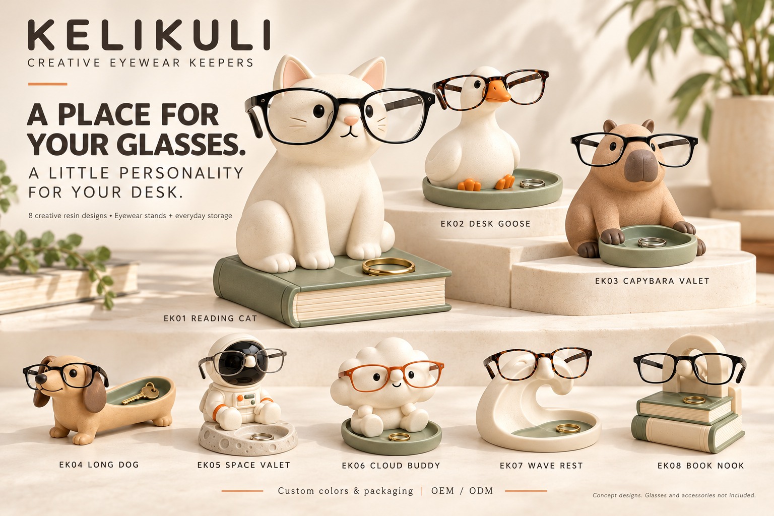 Creative Resin Eyeglass Stand & Catchall Collection – 8 Designs — image 10