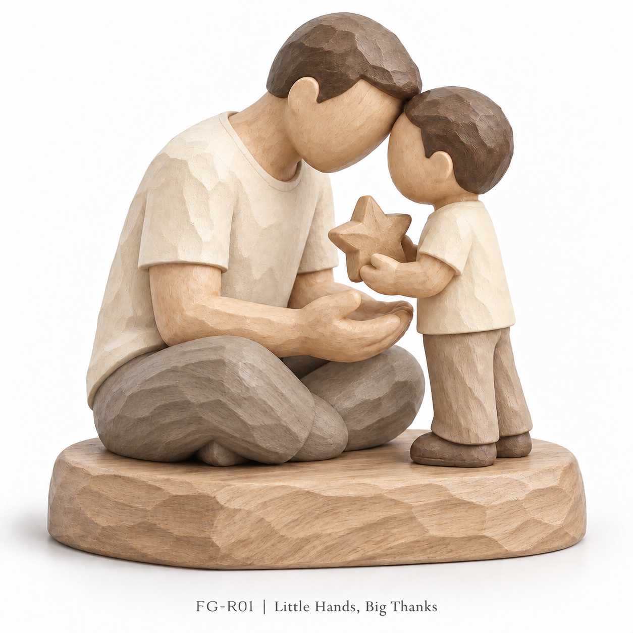 Thank You, Dad – Father & Son Carved-Wood-Look Resin Figurines, 6 Designs