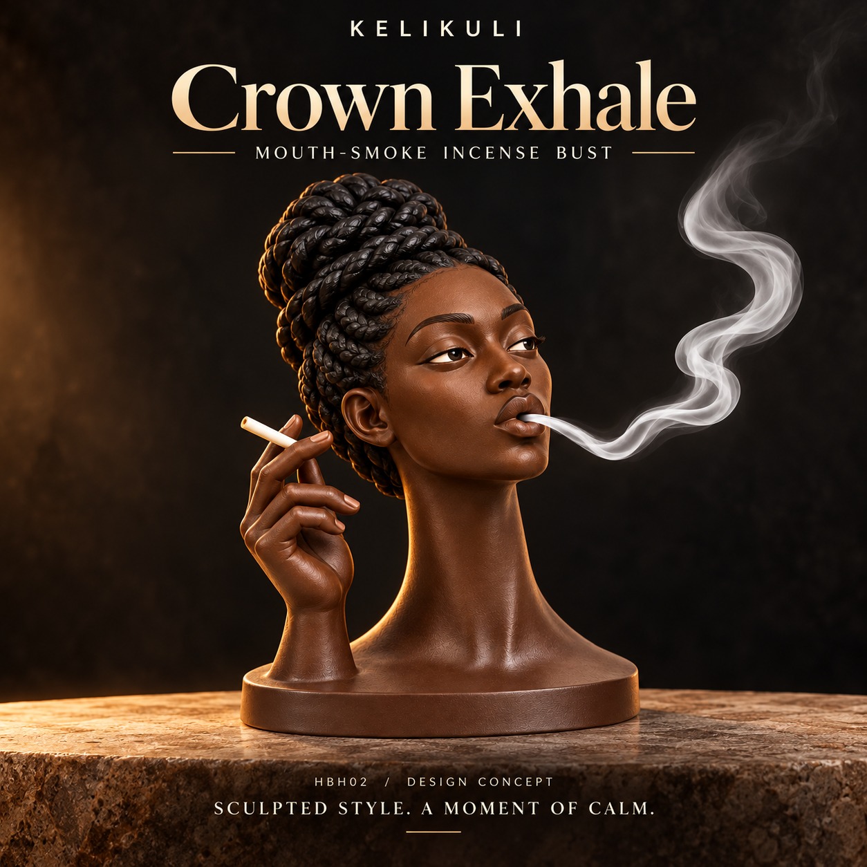 Sculpted Exhale – 6 Mouth-Smoke Incense Busts — image 9