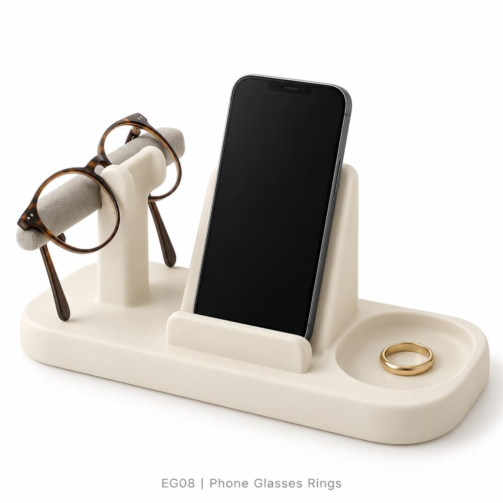Soft-Pad Resin Eyeglass Stands & Bedside Organizers – 12 Designs