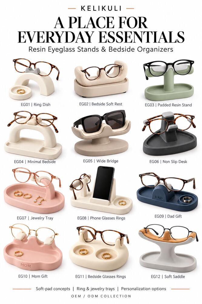 Soft-Pad Resin Eyeglass Stands & Bedside Organizers – 12 Designs — image 2