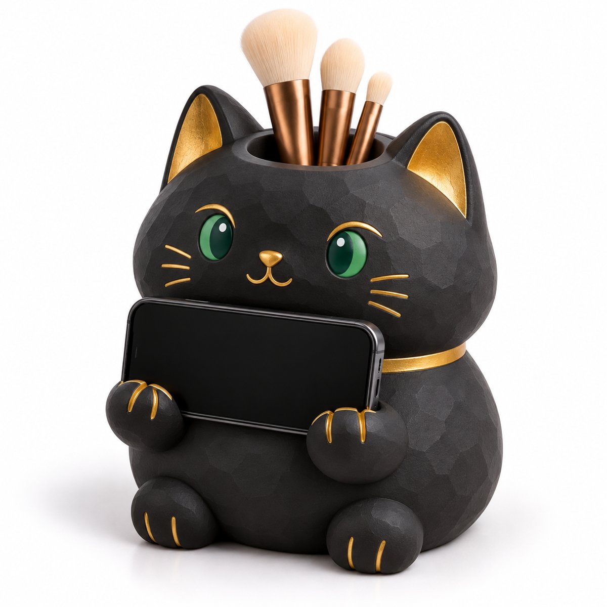 Cute Egyptian Cat Pen Rest, Phone Stand & Brush Holder Collection