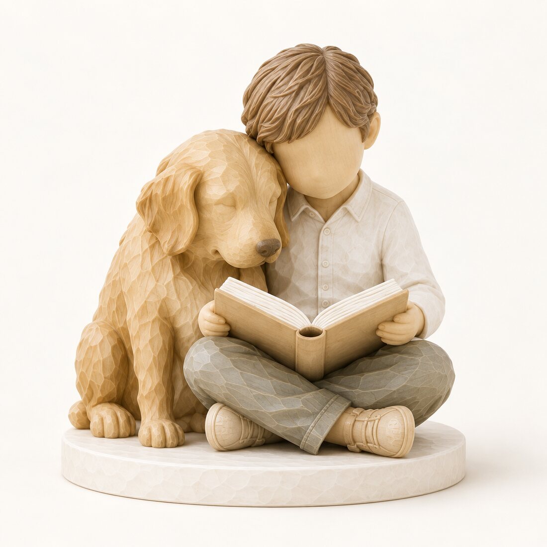 Children & Pets Companion Resin Figurine Collection / 孩子与宠物陪伴树脂摆件系列