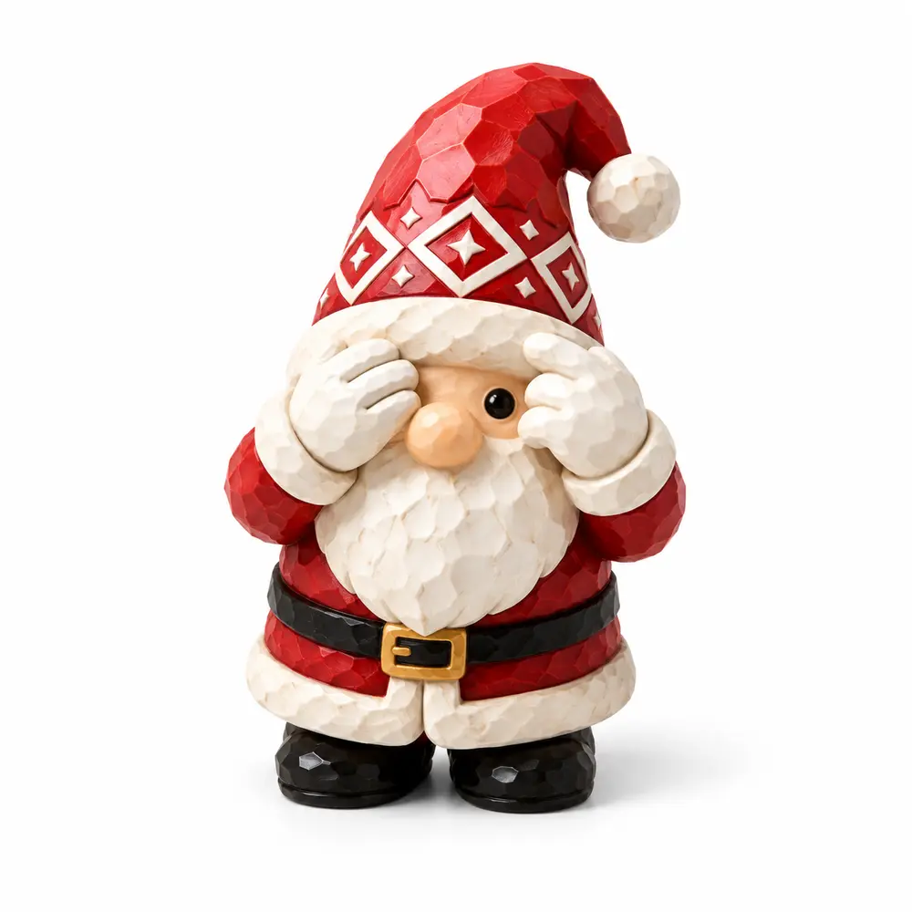 Peeking Santa, faceted polyresin Christmas product image