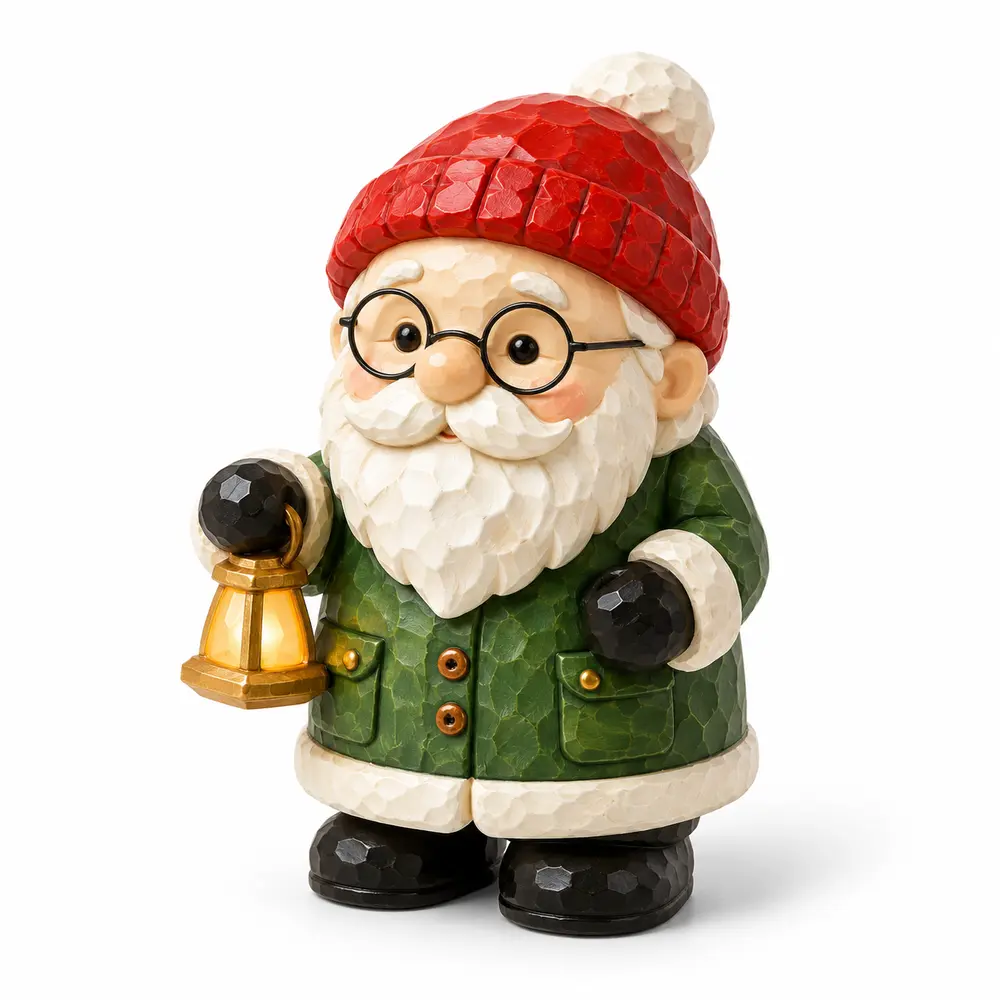 Grandpa with Lantern, faceted polyresin Christmas product image