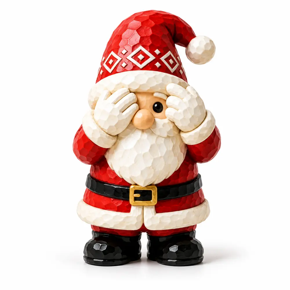 Sneaky Peeking Santa / 单眼偷看圣诞老人V2摆件