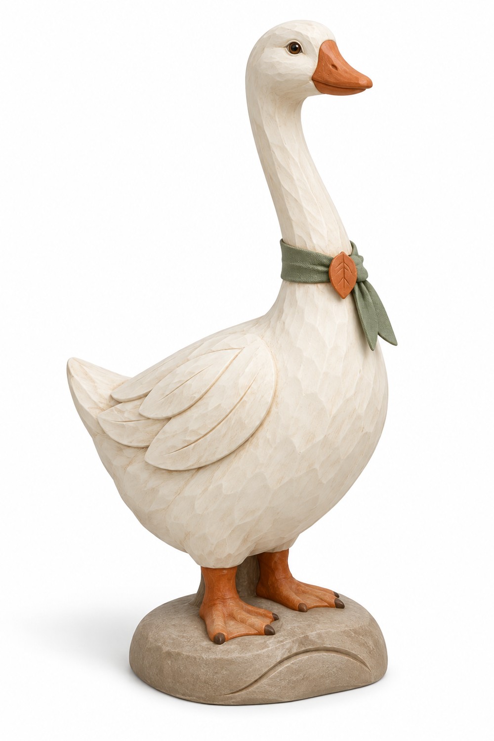 58 cm Carved-Look Porch Goose with Pebble Base / 58cm仿木雕门廊鹅|卵石底座款