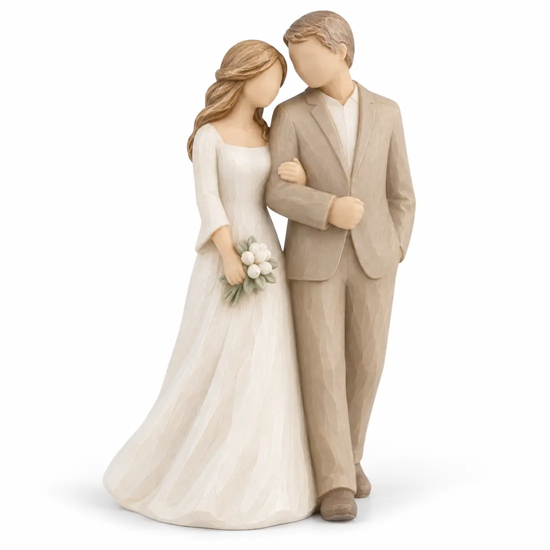 Bride & Father Walk Together Figurine / 新娘与父亲相伴同行树脂摆件