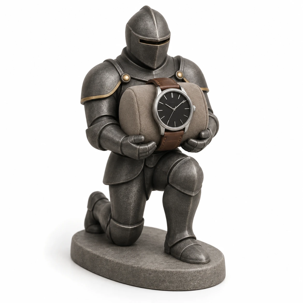Knight matte resin watch stand — KELIKULI white-background concept rendering