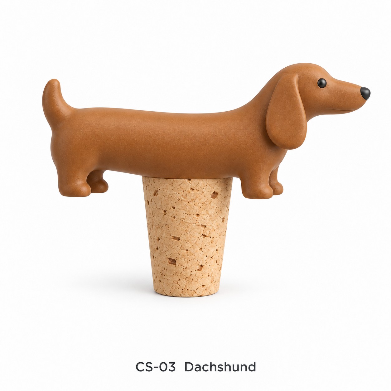 Dachshund Natural Cork Wine & Bottle Stopper / 腊肠犬树脂摆件天然软木酒瓶塞