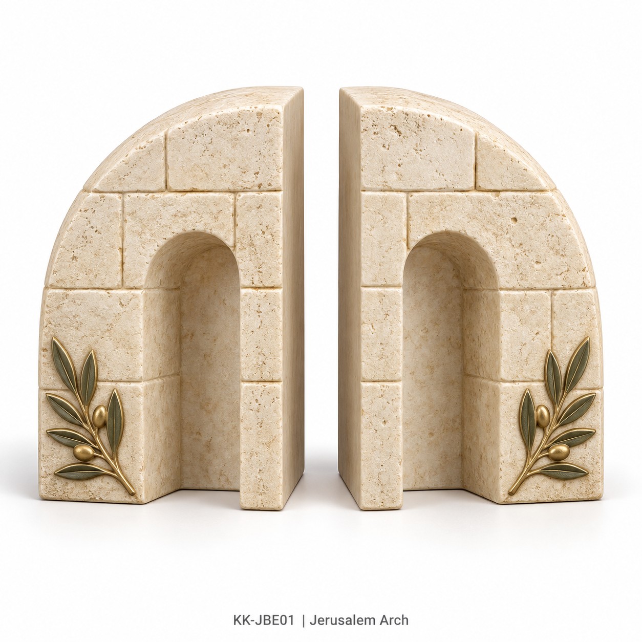 Jerusalem Arch Resin Bookends — Pair — KELIKULI Judaica collection white-background design concept