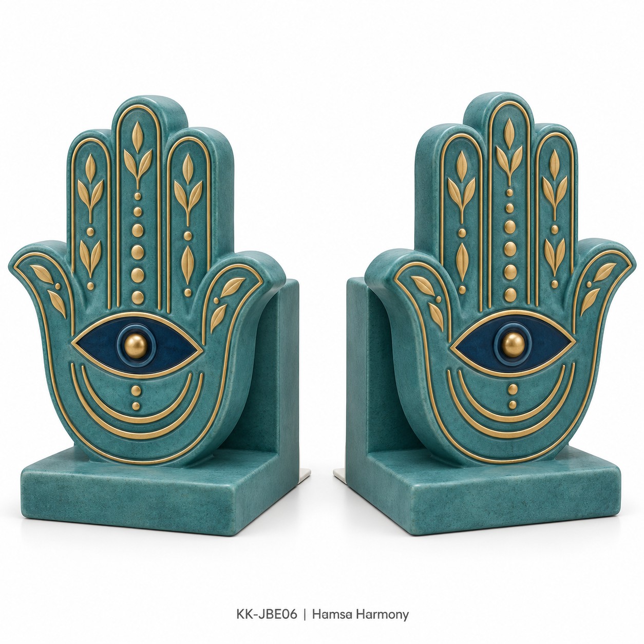 Hamsa Harmony Resin Bookends — Pair / Hamsa手掌树脂书挡(一对)