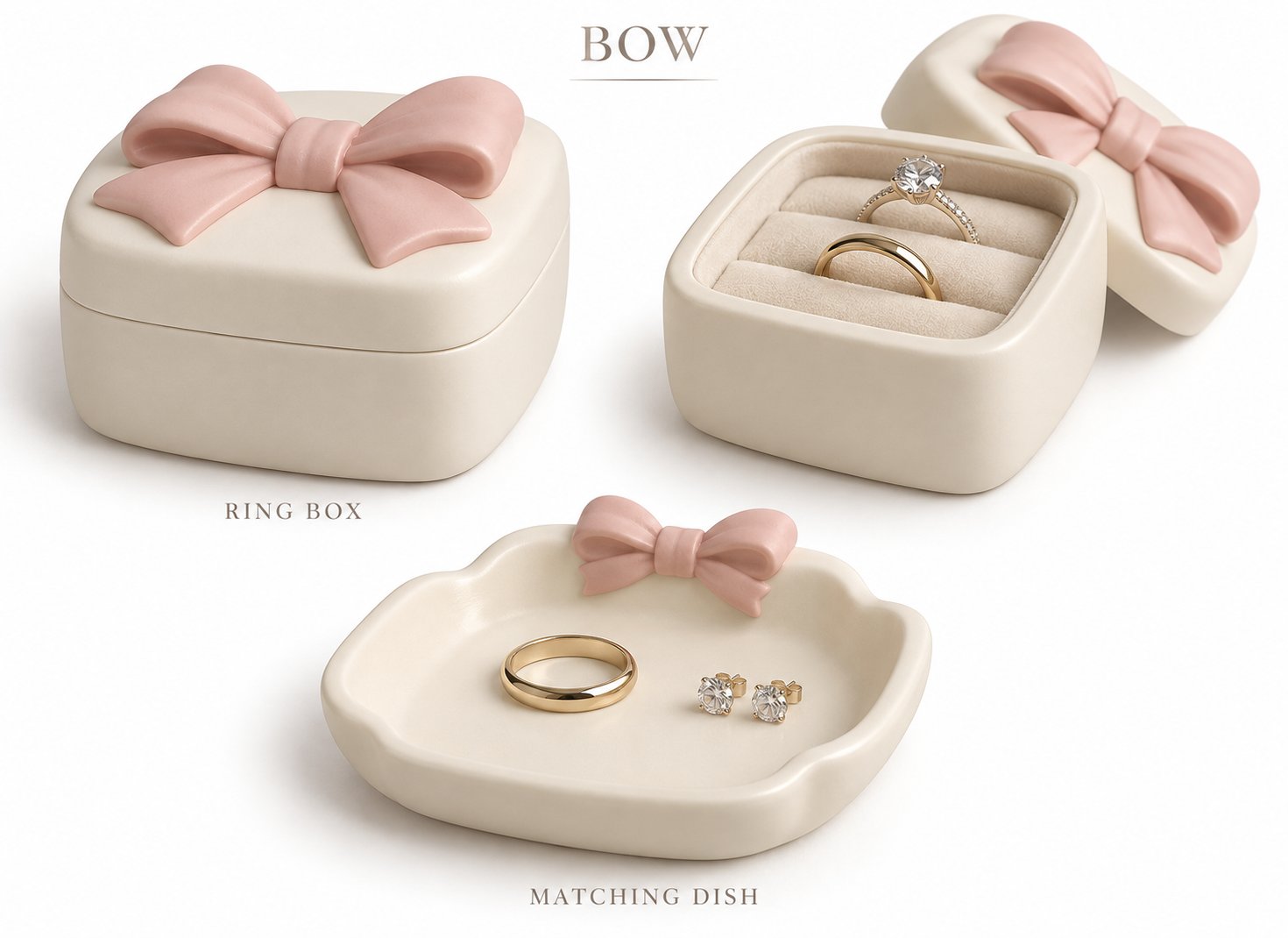 Bow Sculptural Resin Ring Box / Bow Sculptural Resin Ring Box