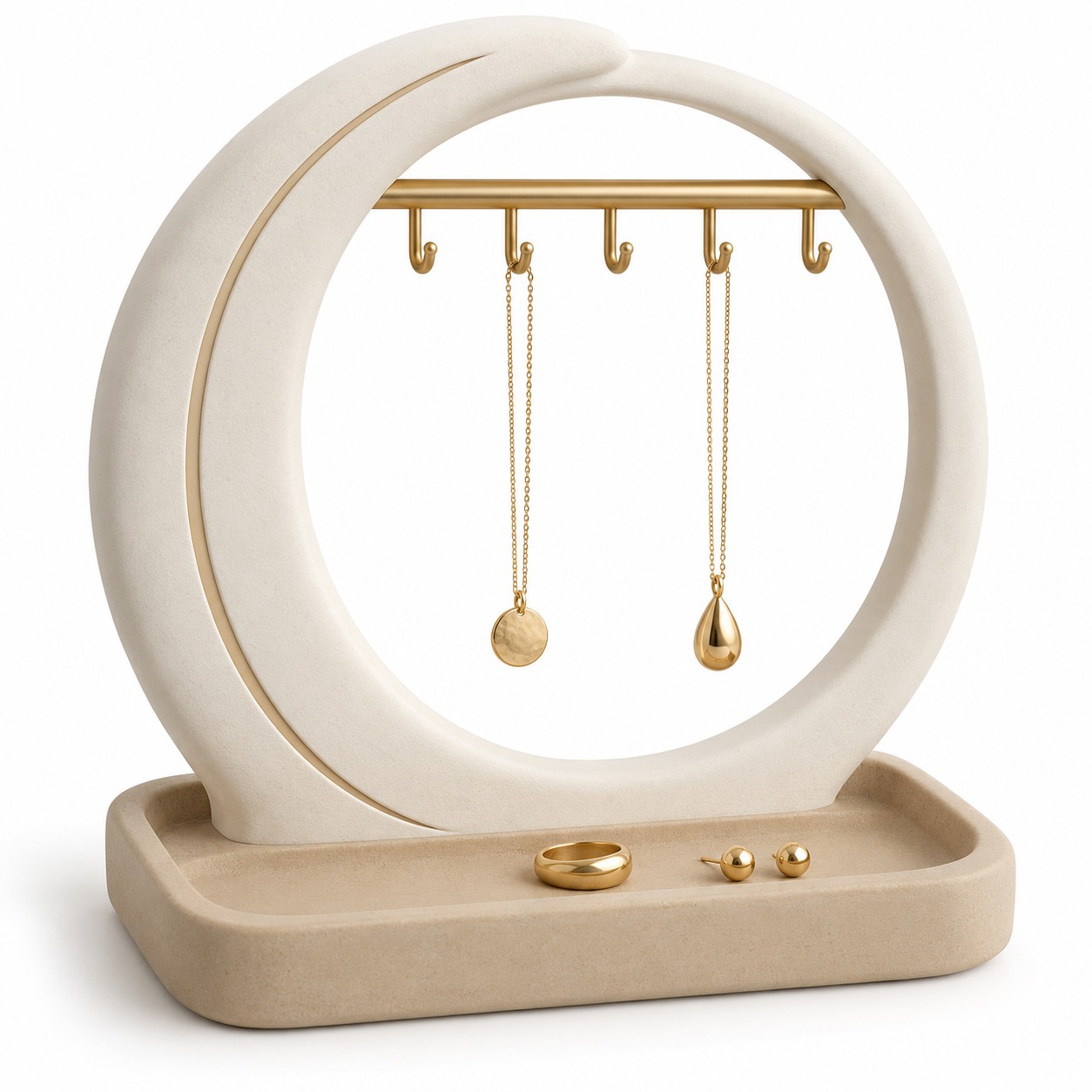 Moon Gate Sculptural Resin Jewelry Organizer / 月亮门造型树脂首饰收纳架