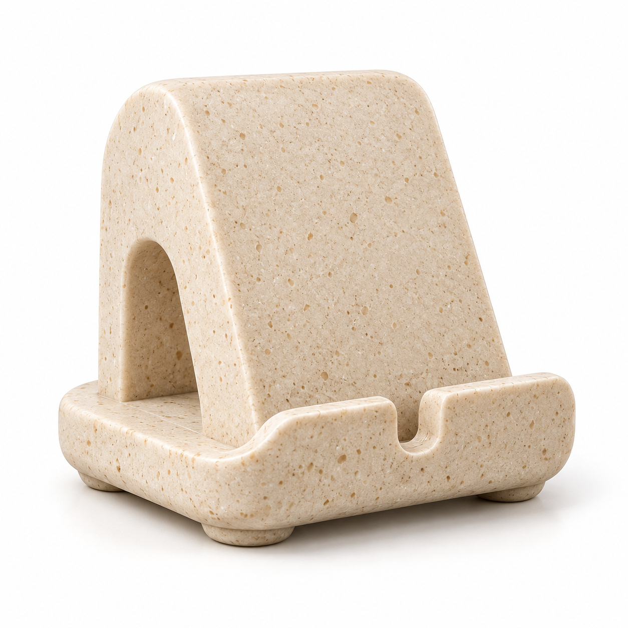 KELIKULI Stone Arch Sculptural Phone Stand on a white background