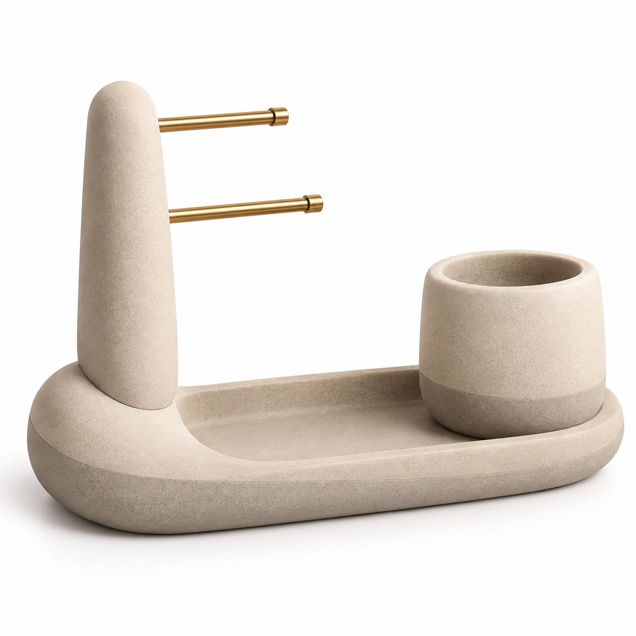 KELIKULI Pebble Jewelry and Beauty Organizer with Tray on a white background