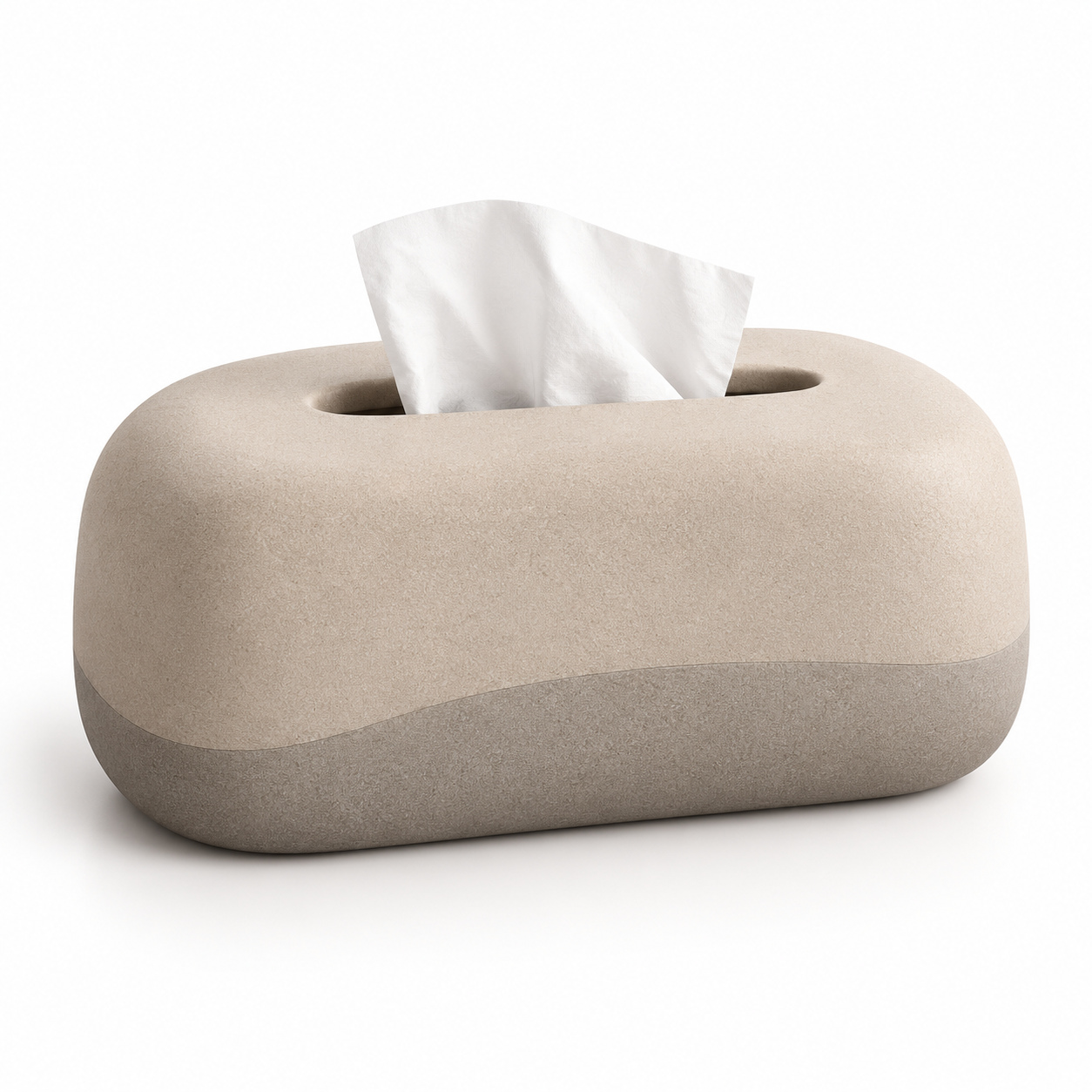 KELIKULI Pebble Sculptural Tissue Box Cover on a white background