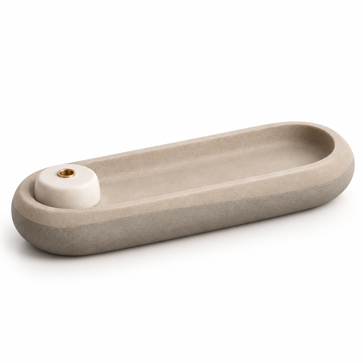 KELIKULI Pebble Sculptural Incense Holder with Tray on a white background