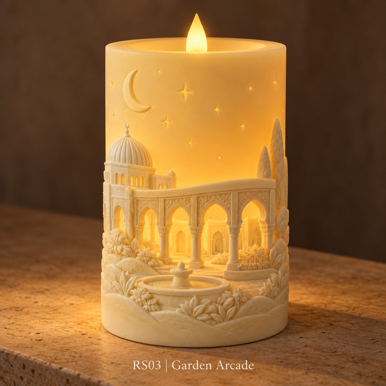 Ramadan Sculptural Relief LED Candle Collection — image 3