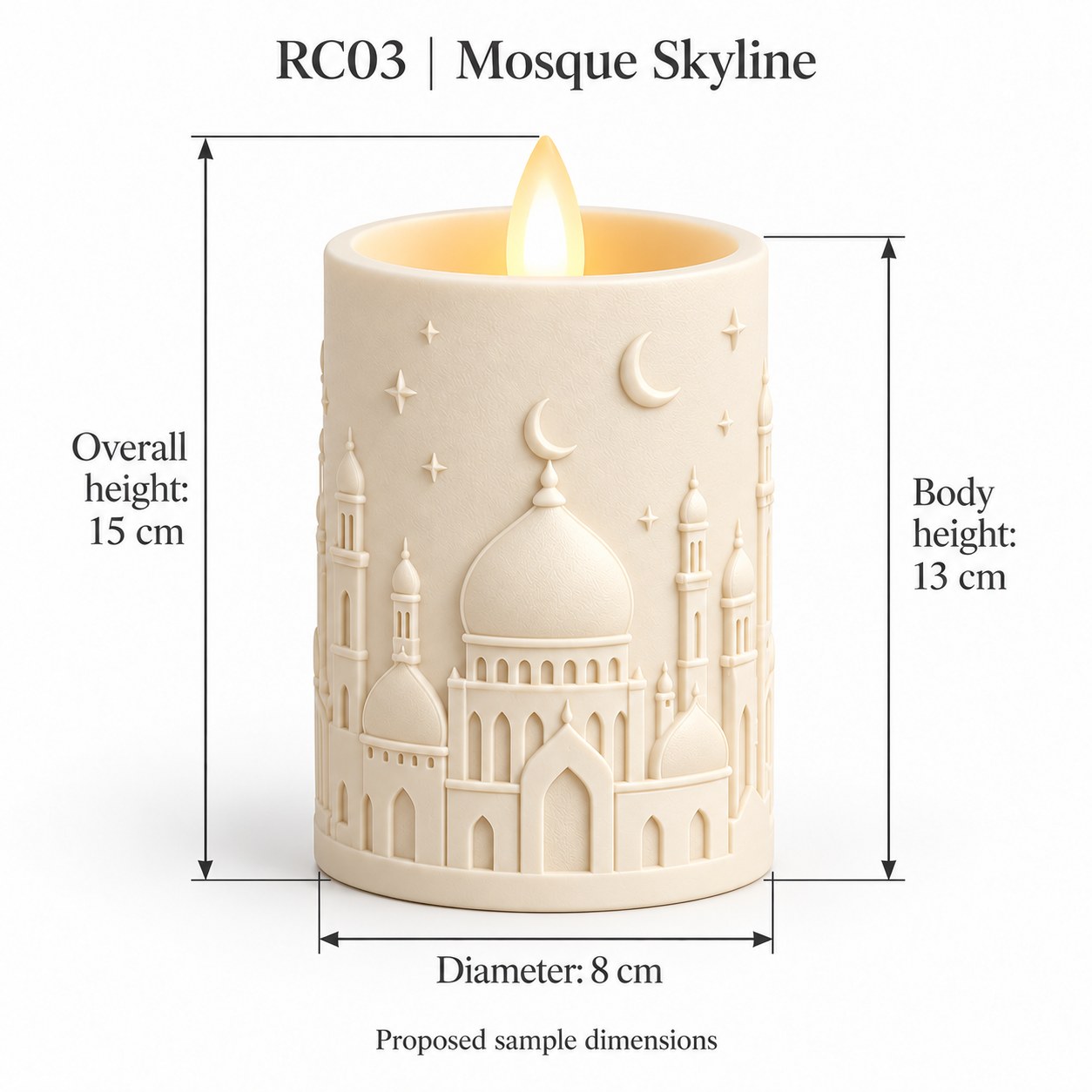 Ramadan Relief LED Candle Collection - 8 Monochrome Designs — image 15