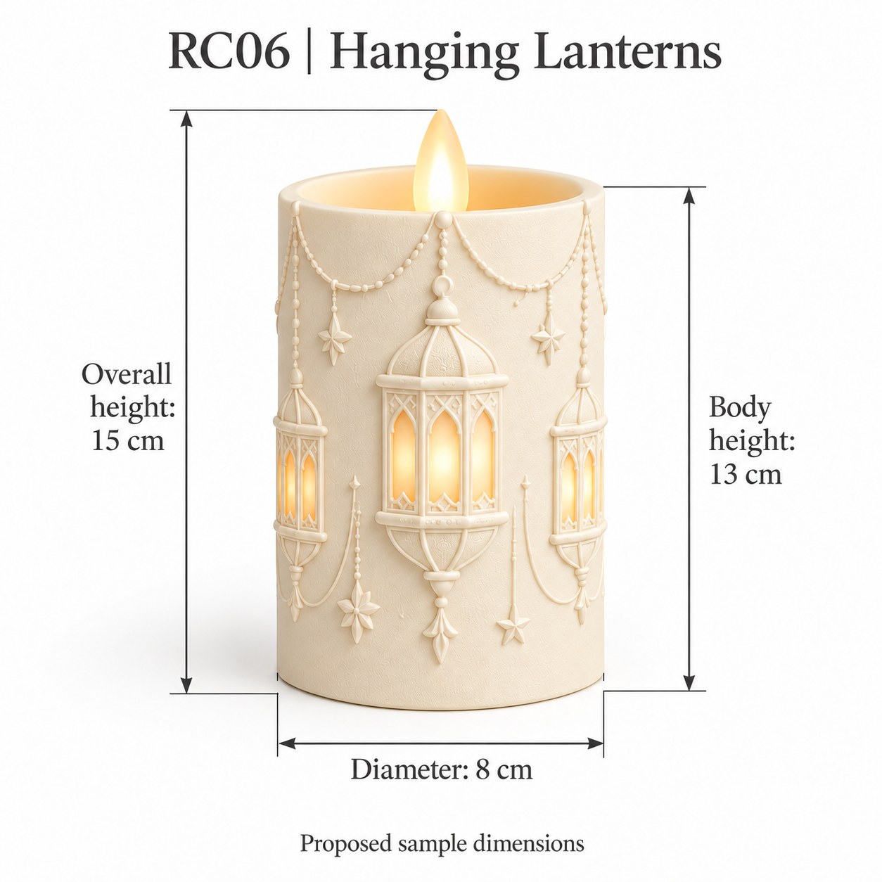 Ramadan Relief LED Candle Collection - 8 Monochrome Designs — image 18