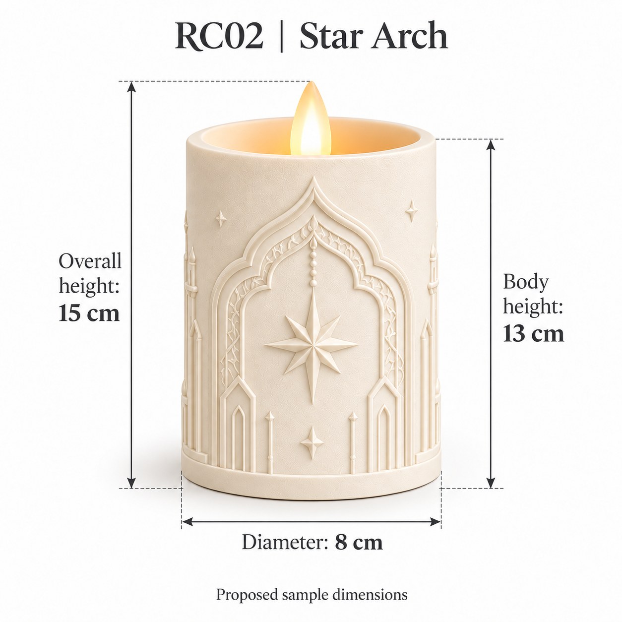 Ramadan Relief LED Candle Collection - 8 Monochrome Designs — image 14
