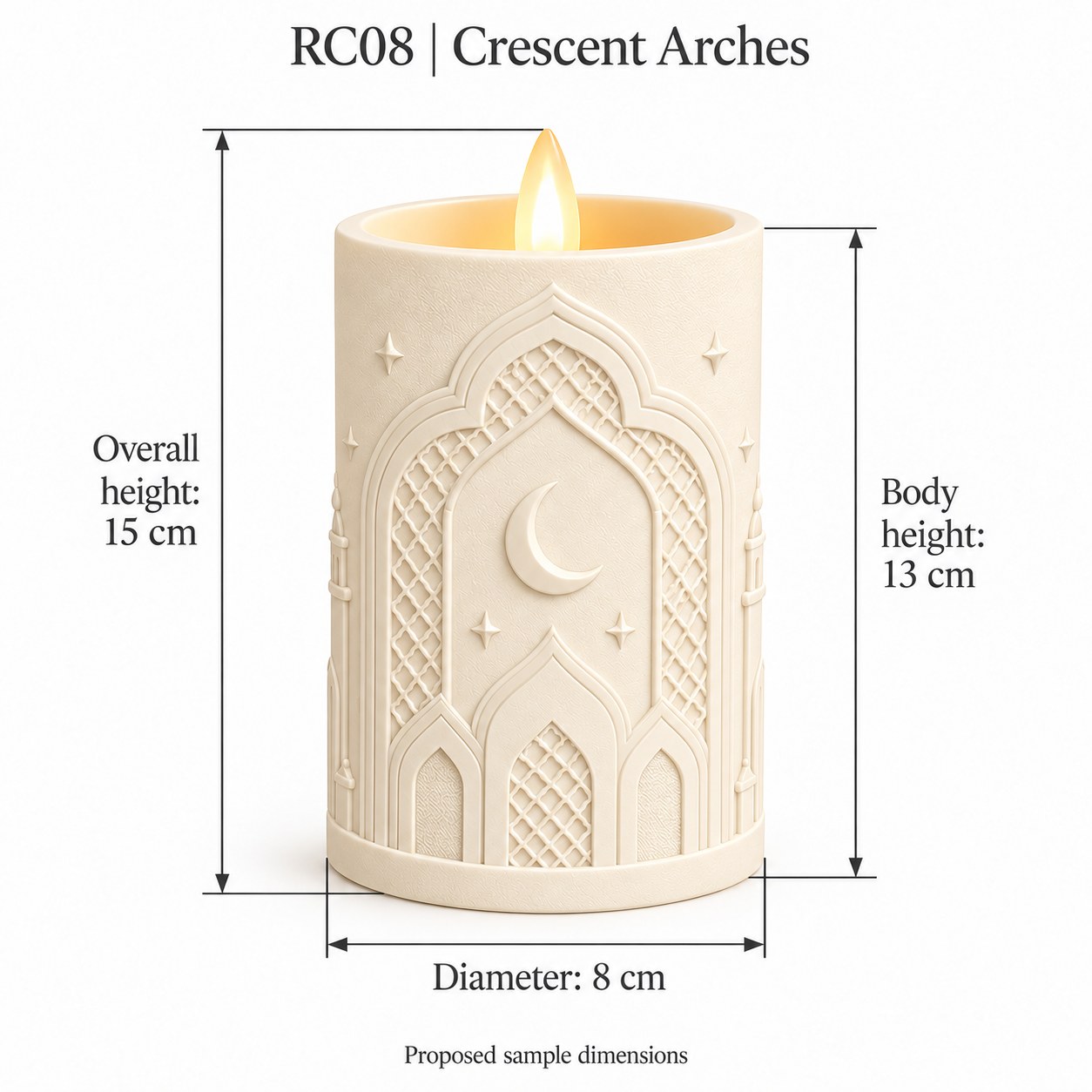 Ramadan Relief LED Candle Collection - 8 Monochrome Designs — image 20