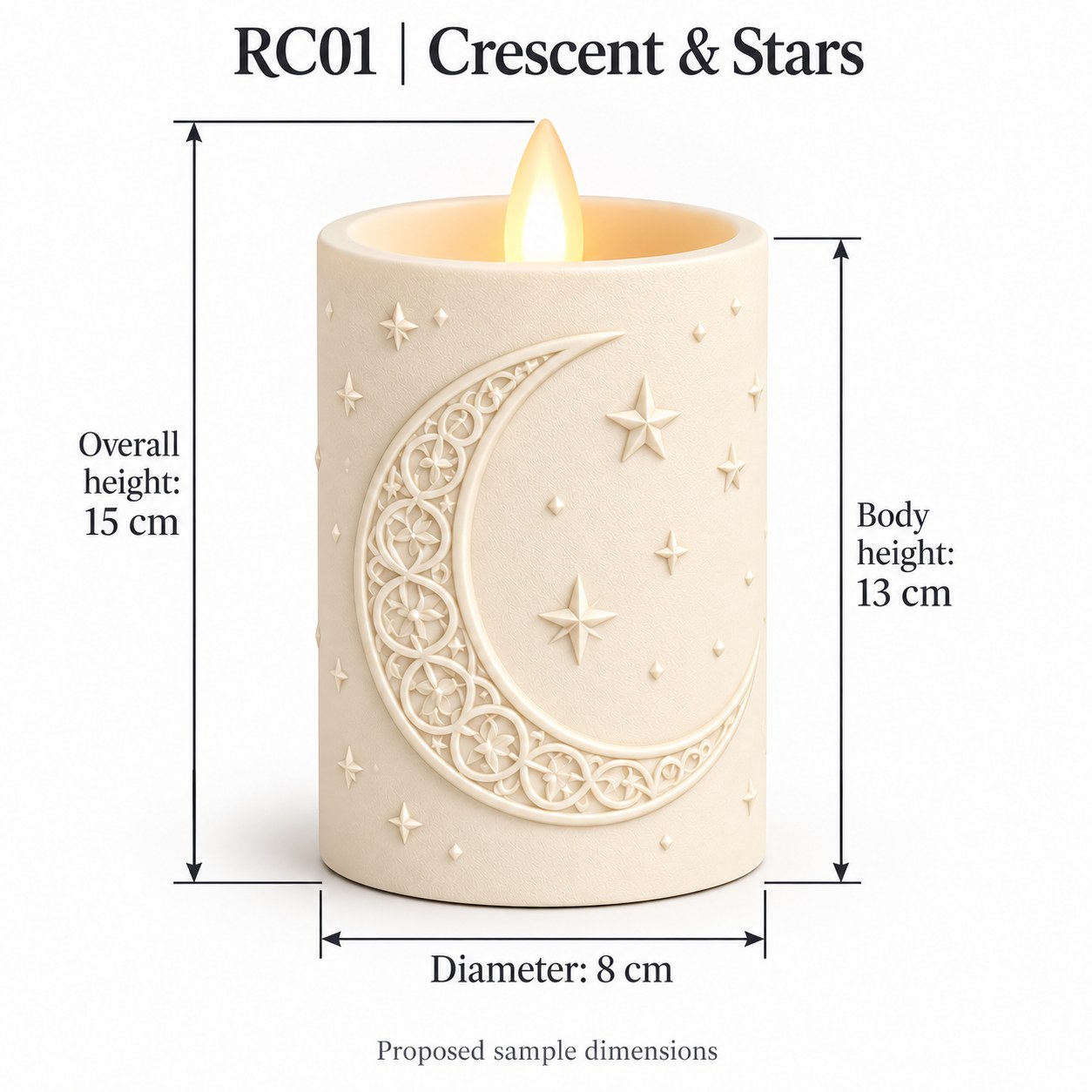 Ramadan Relief LED Candle Collection - 8 Monochrome Designs — image 13