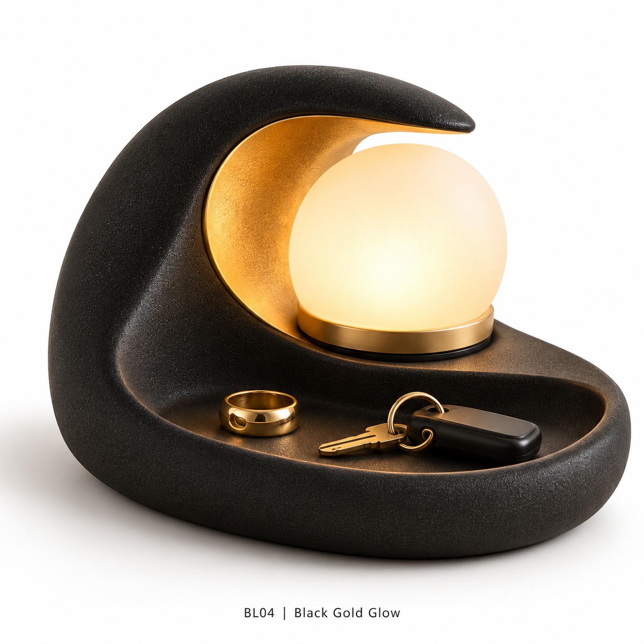 Sculptural Resin Bedside Catchall Warm Light Collection — image 4