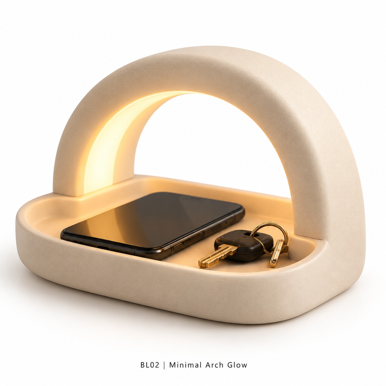 Sculptural Resin Bedside Catchall Warm Light Collection — image 2
