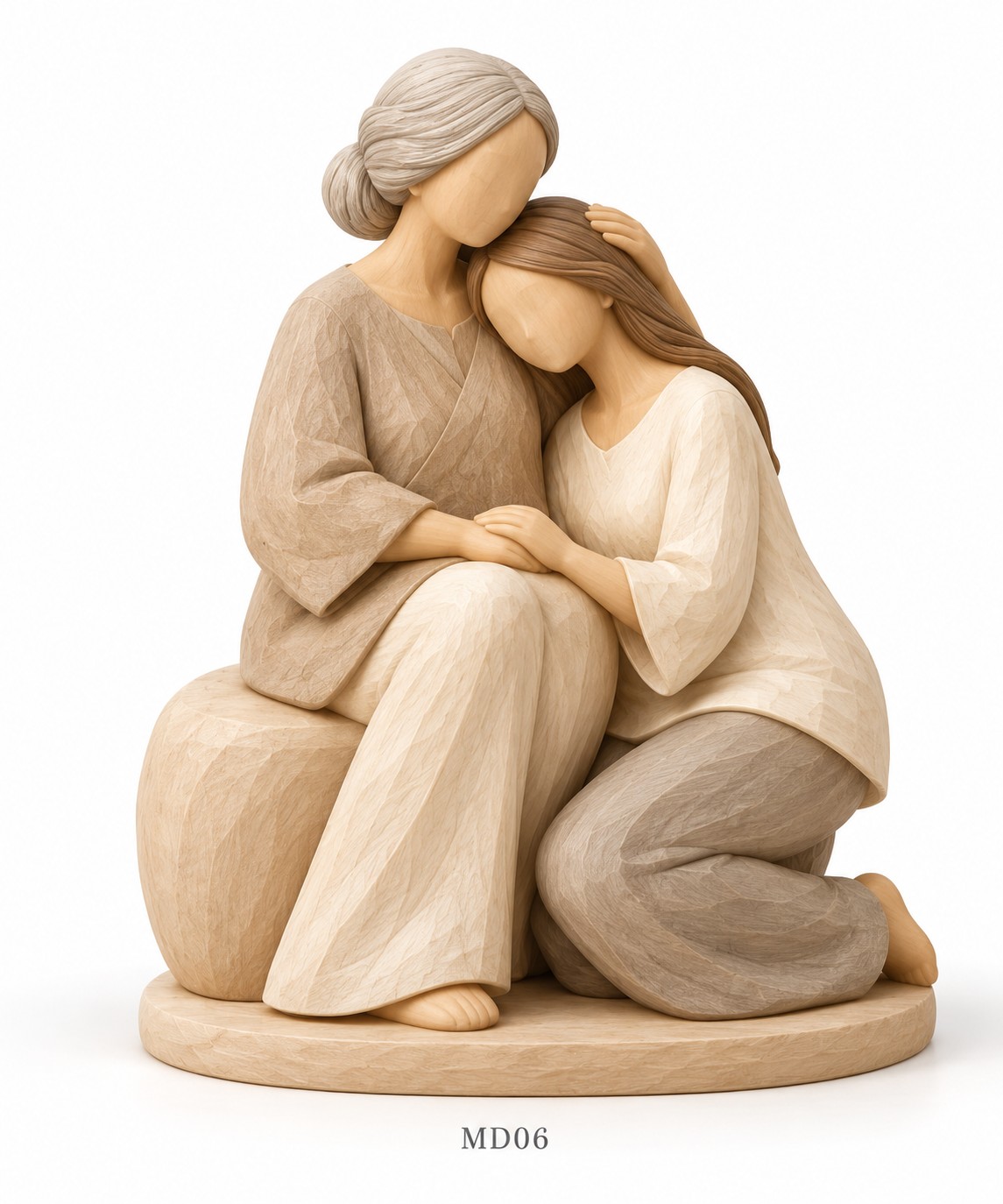 Mother & Daughter Faceless Carved-Look Resin Figurine Collection – 6 Designs — image 7