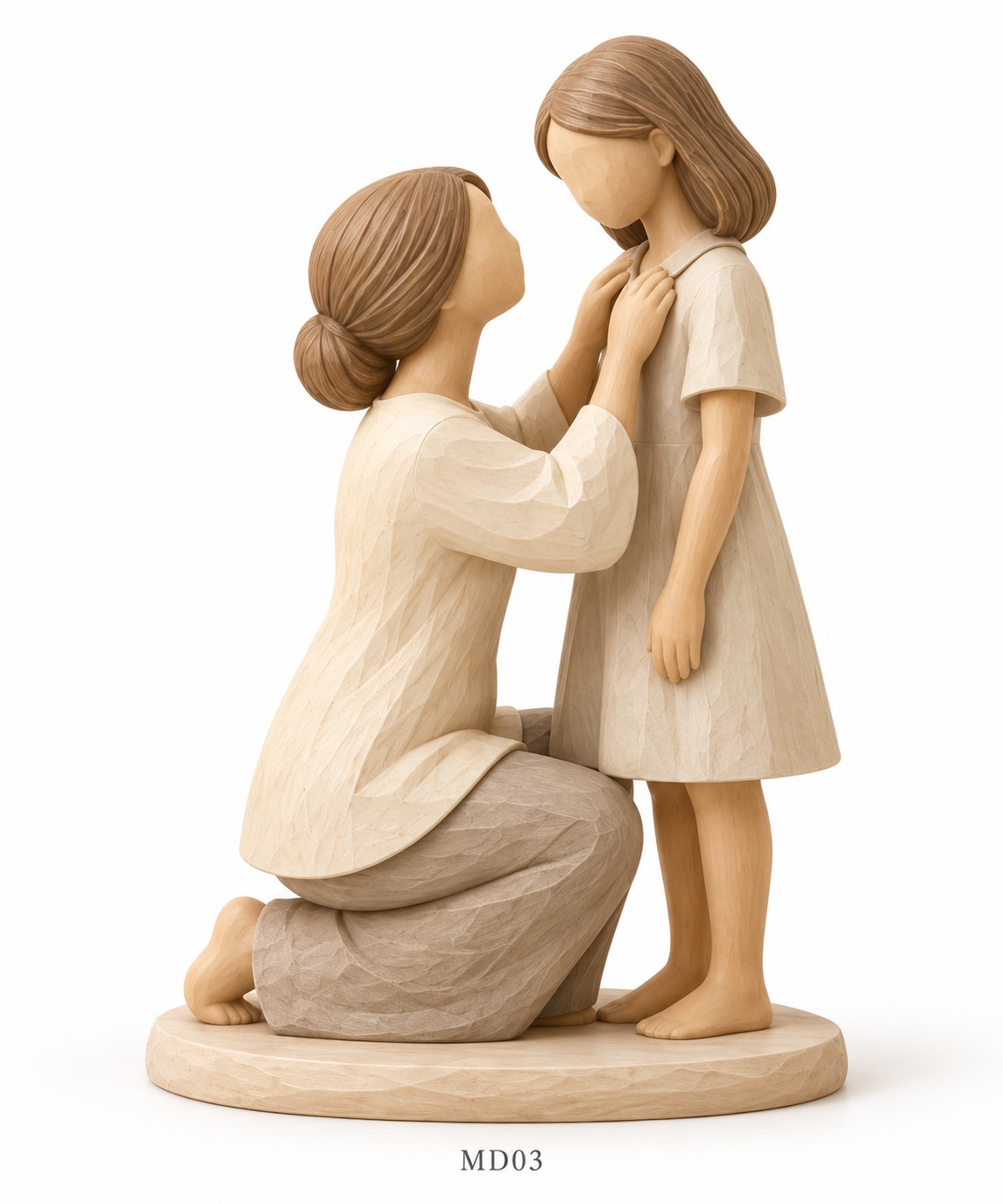 Mother & Daughter Faceless Carved-Look Resin Figurine Collection – 6 Designs — image 4