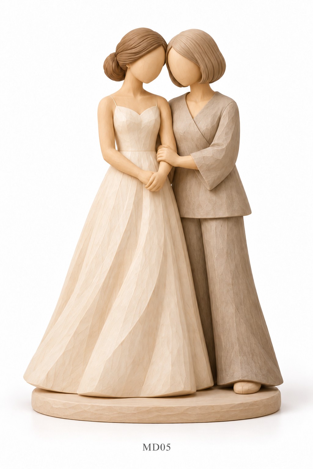 Mother & Daughter Faceless Carved-Look Resin Figurine Collection – 6 Designs — image 6