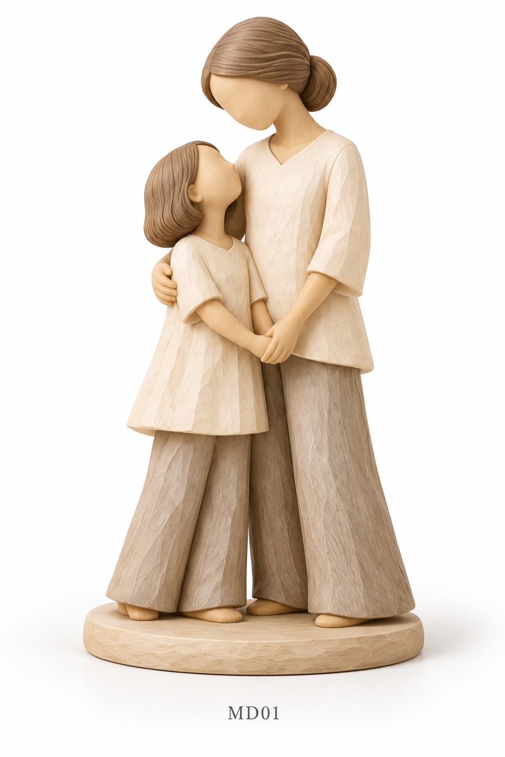 Mother & Daughter Faceless Carved-Look Resin Figurine Collection – 6 Designs — image 2
