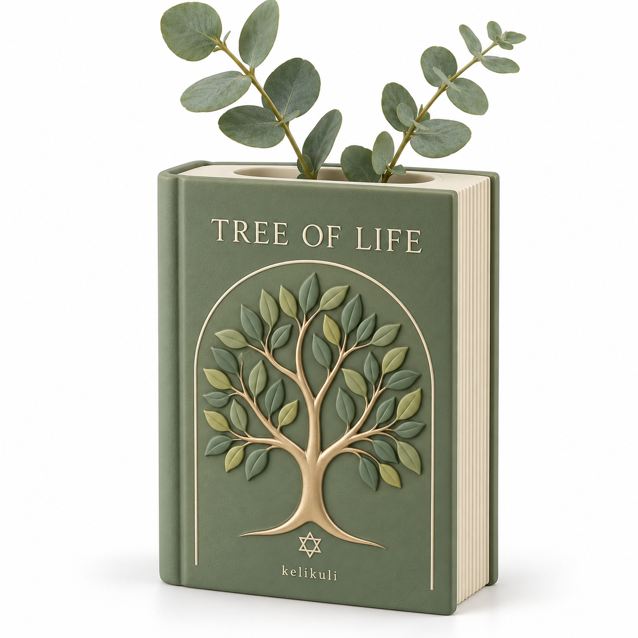 Tree of Life Book Vase / 生命树·鼠尾草绿书本花瓶